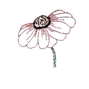 6" embroidery home decor accent, echinacea, wild flower